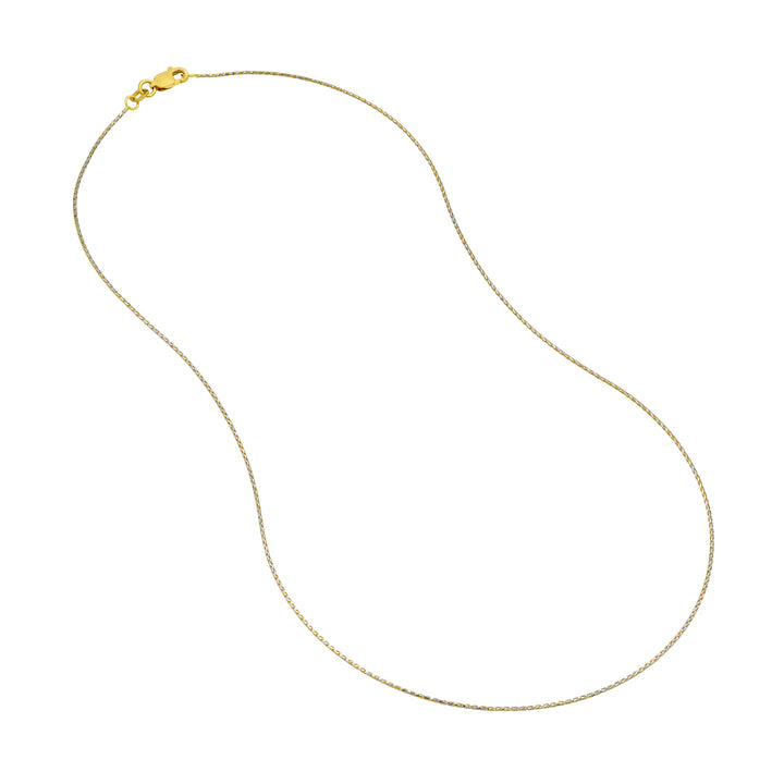 1.05mm Two-Tone Pavé Wheat Chain with Lobster Lock