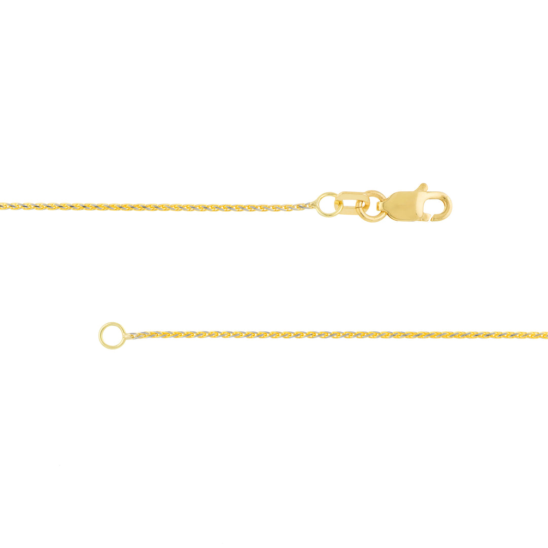 1.05mm Two-Tone Pavé Wheat Chain with Lobster Lock