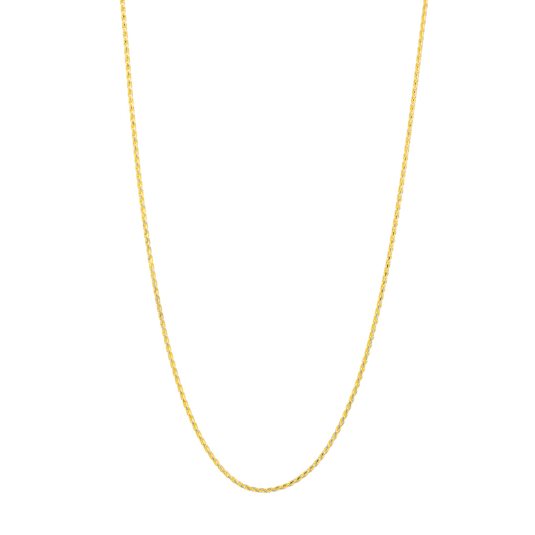 1.05mm Two-Tone Pavé Wheat Chain with Lobster Lock