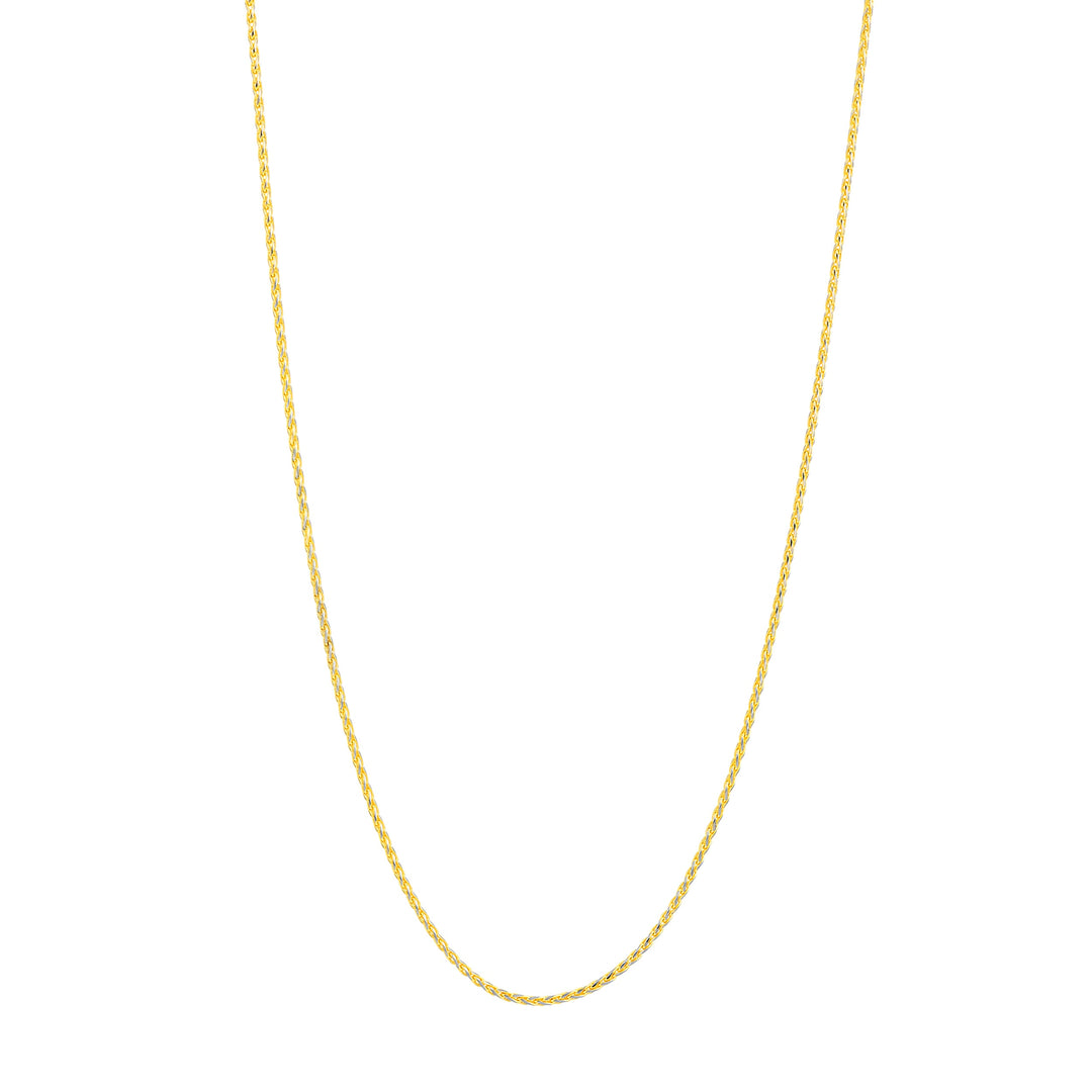 0.85mm Two-Tone Pave Wheat Chain with Lobster Lock