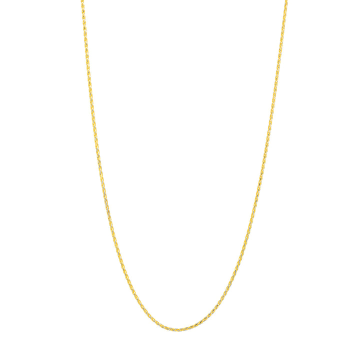 0.85mm Two-Tone Pave Wheat Chain with Lobster Lock