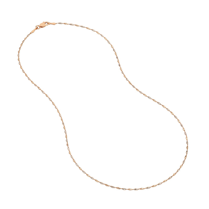 1.35mm Rose/White Dorica Chain with Lobster Lock