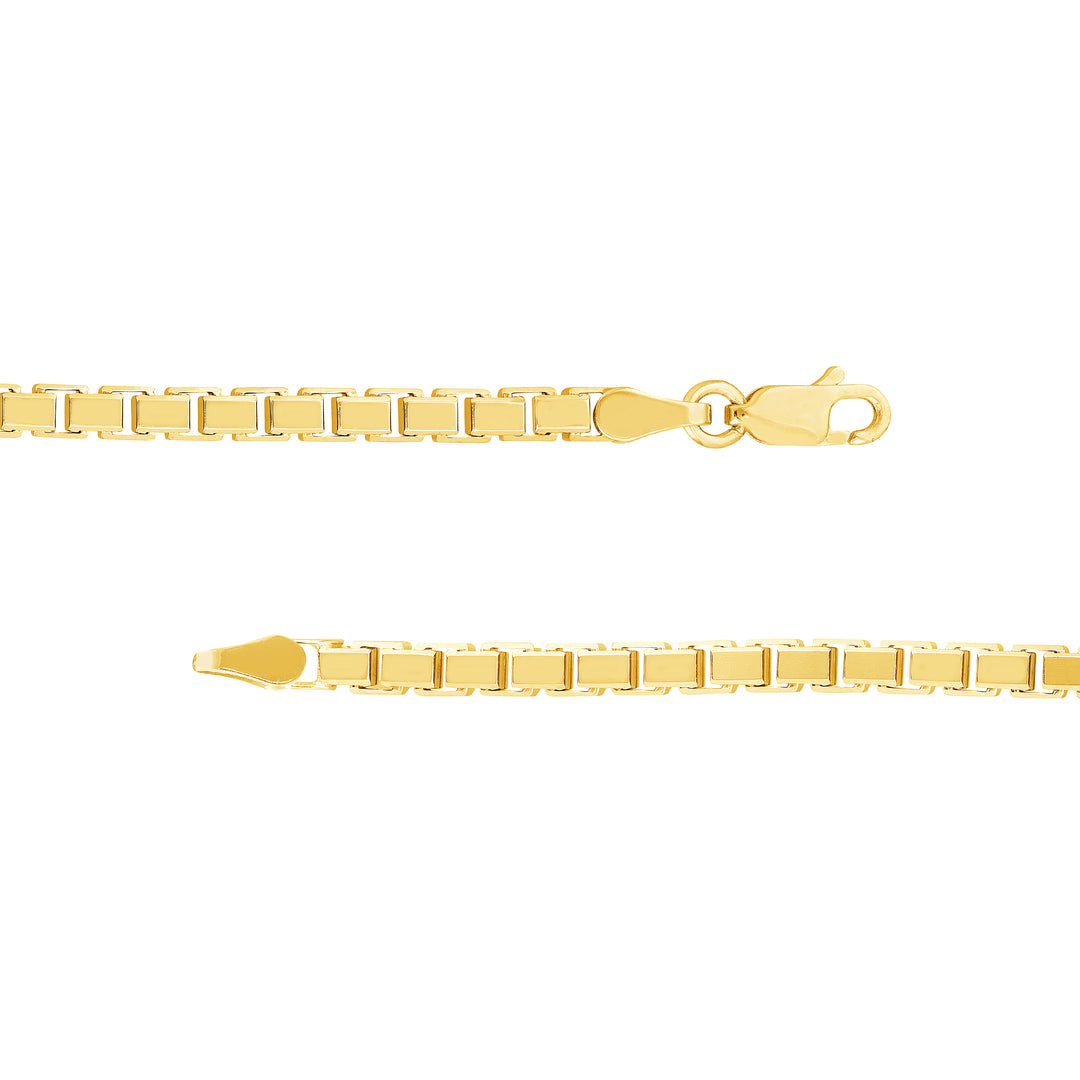 3.4mm Box Chain Bracelet with Spring Ring
