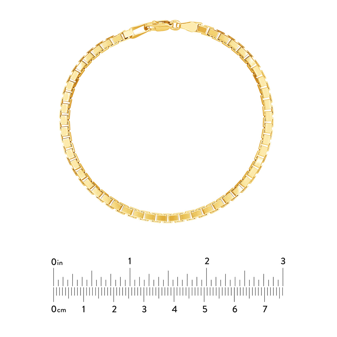 3.4mm Box Chain Bracelet with Spring Ring