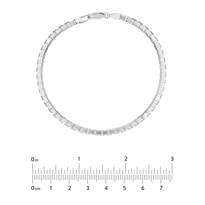 3.4mm Box Chain Bracelet with Spring Ring