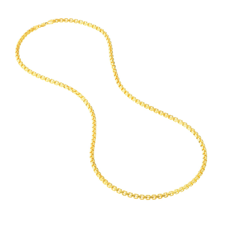 3.95mm Solid Round Box Chain with Lobster Lock