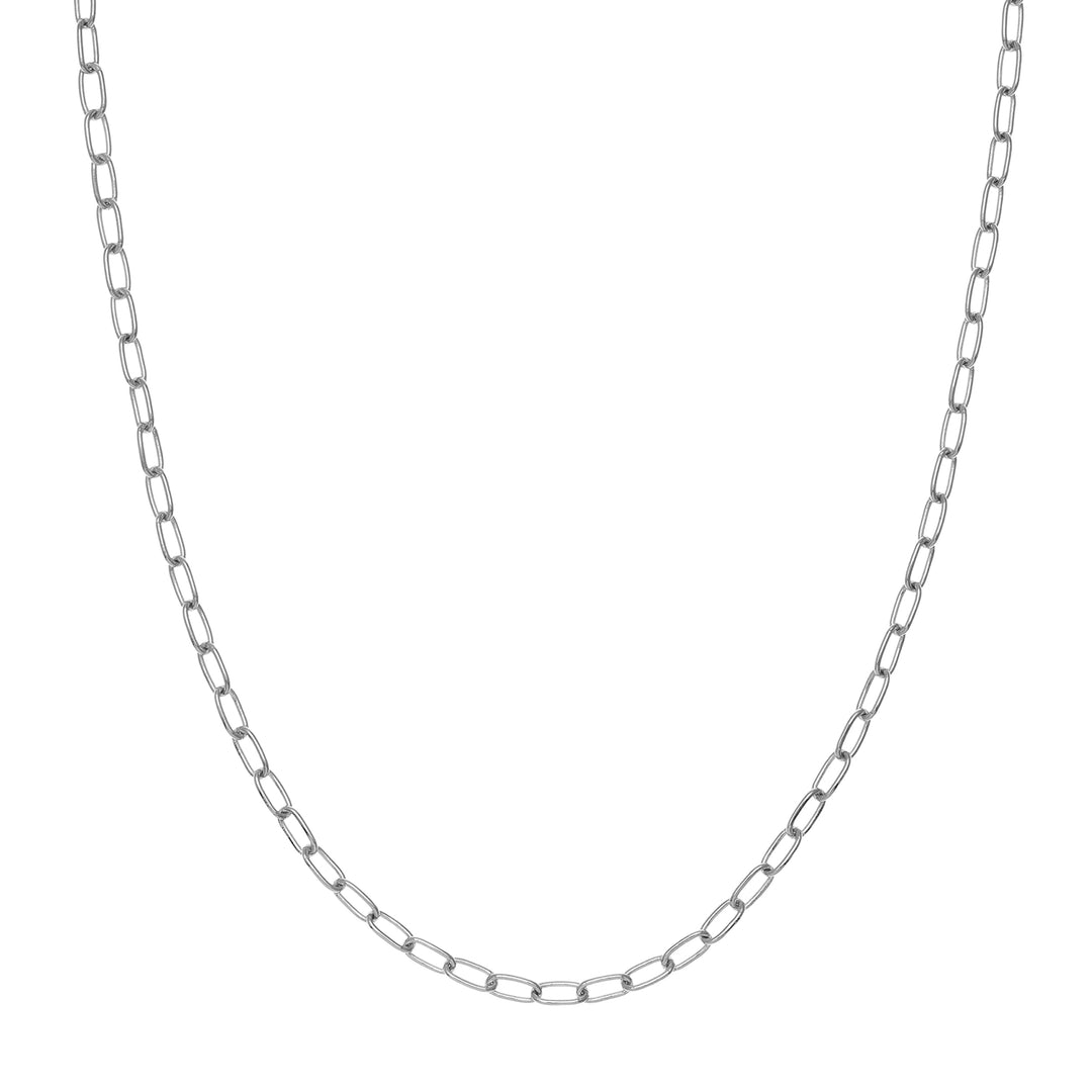 3.45mm Paper Clip Chain with Lobster Lock