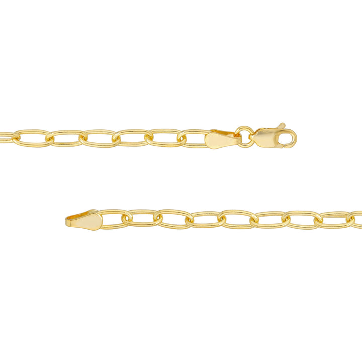 3.45mm Paper Clip Chain with Lobster Lock