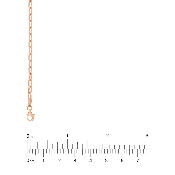 2.5mm Paper Clip Chain with Pear Shape Lock