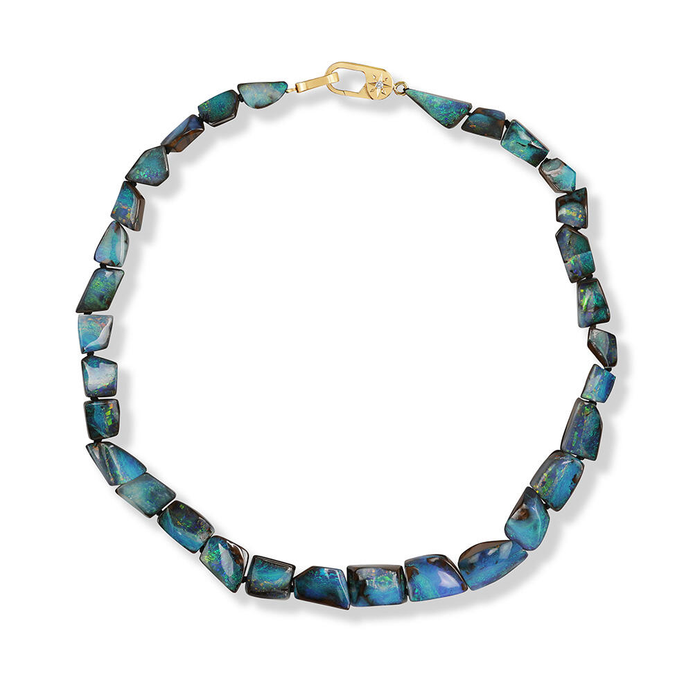 14K Yellow Gold Australian Boulder Opal Neckpiece