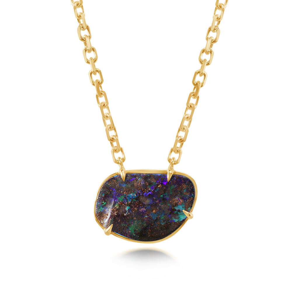 14K Yellow Gold Australian Boulder Opal Neckpiece