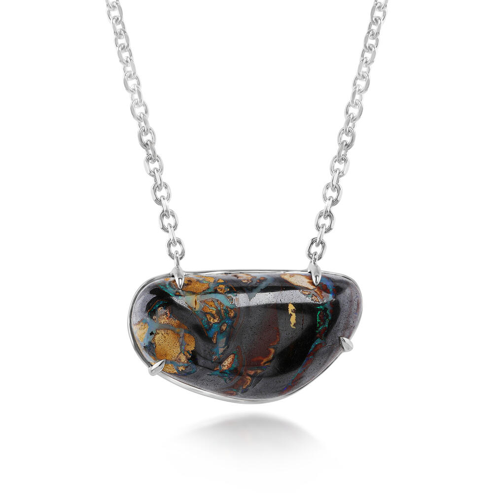 Silver Australian Boulder Opal Neckpiece