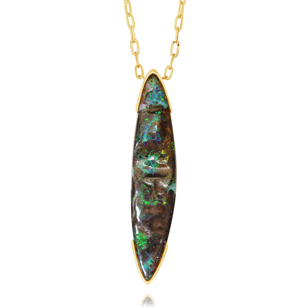 14K Yellow Gold Australian Boulder Opal Neckpiece