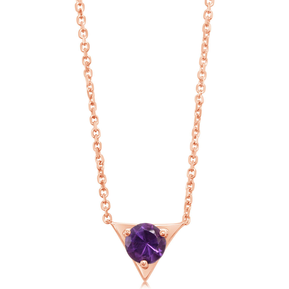 14K Rose Gold Amethyst Neckpiece