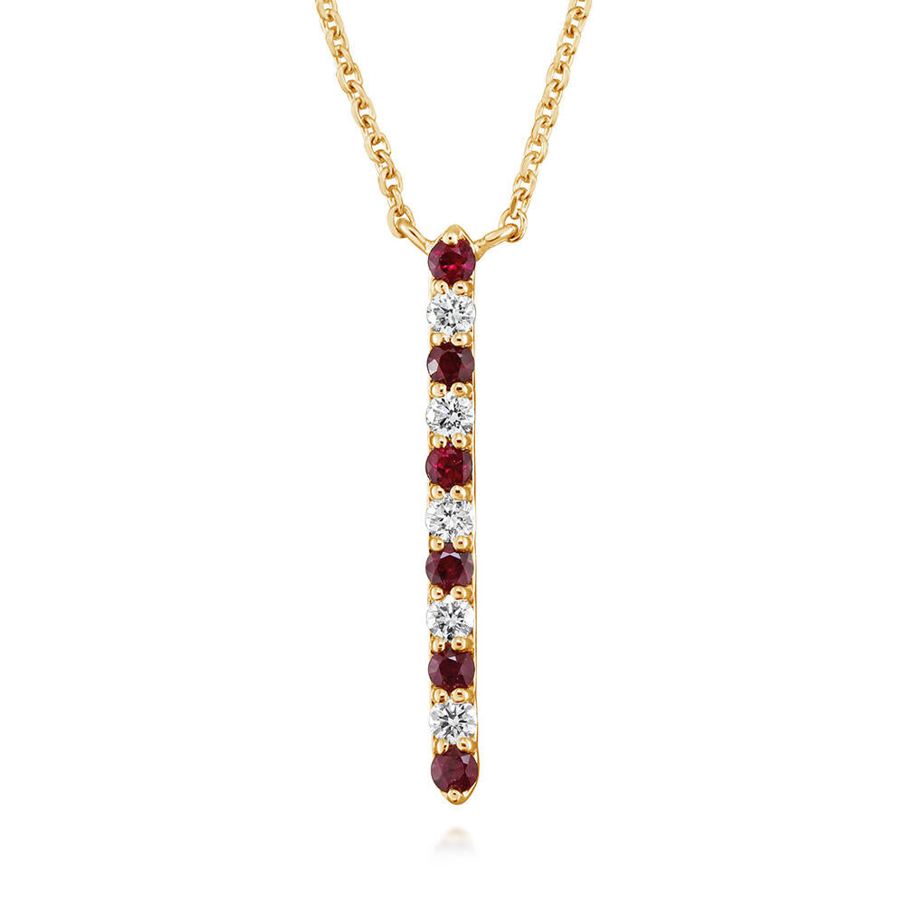 14K Yellow Gold Ruby/Diamond Neckpiece