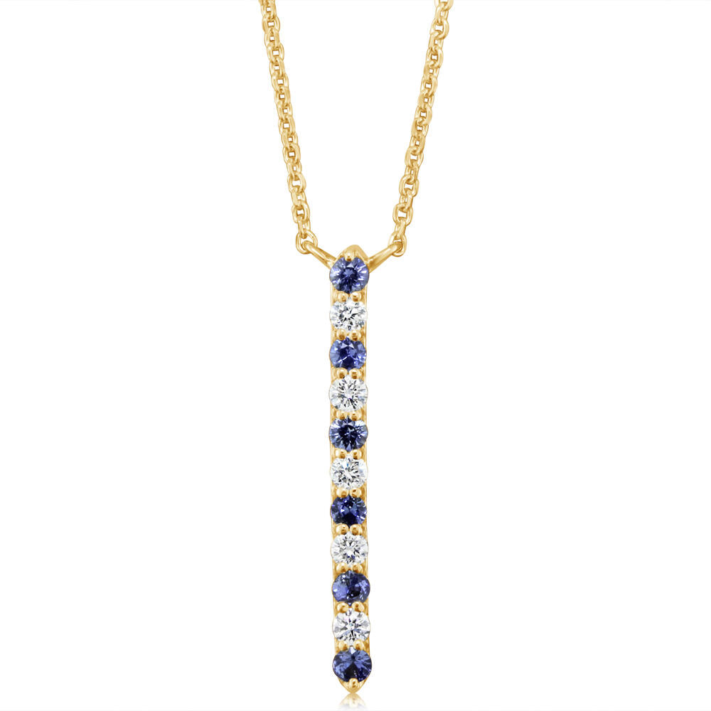 14K Yellow Gold Sapphire/Diamond Neckpiece