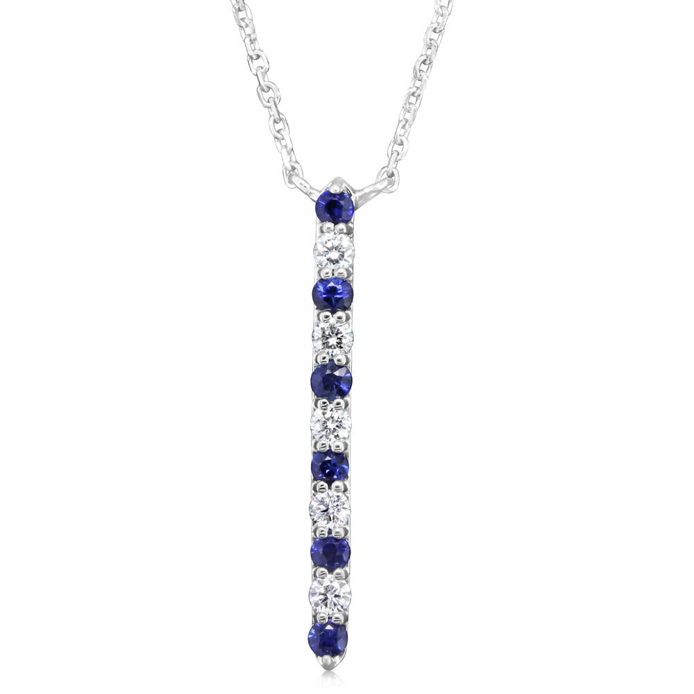 14K White Gold Sapphire/Diamond Neckpiece