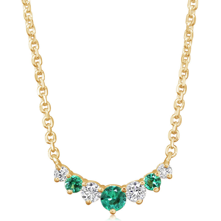 14K Yellow Gold Emerald/Diamond Neckpiece