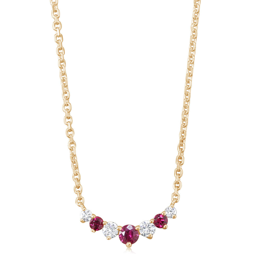 14K Yellow Gold Ruby/Diamond Neckpiece