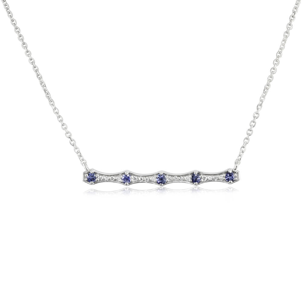 14K White Gold Sapphire/Diamond Neckpiece