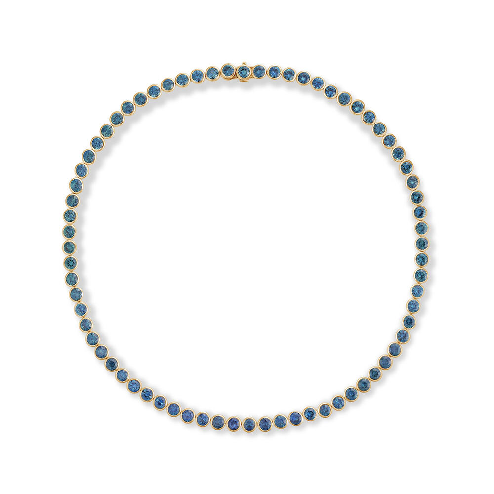 14K Yellow Gold Montana Sapphire Neckpiece