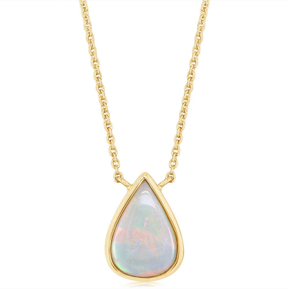 14K Yellow Gold Australian Opal Neckpiece
