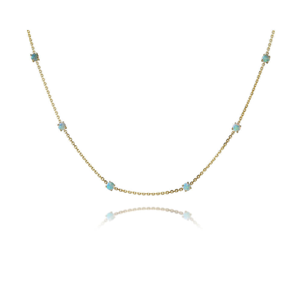 14K Yellow Gold Australian Opal Neckpiece
