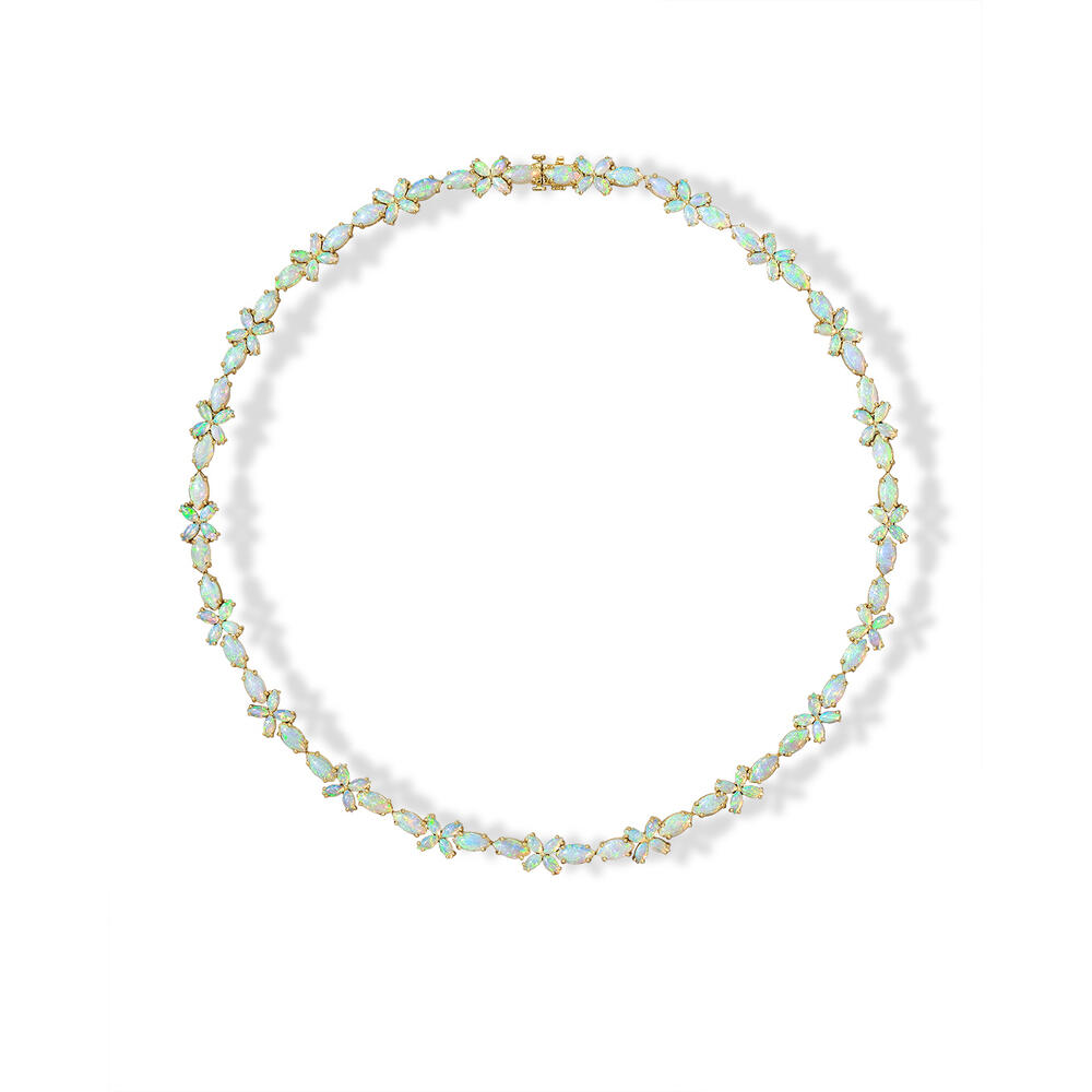 18K Yellow Gold Australian Opal Necklace