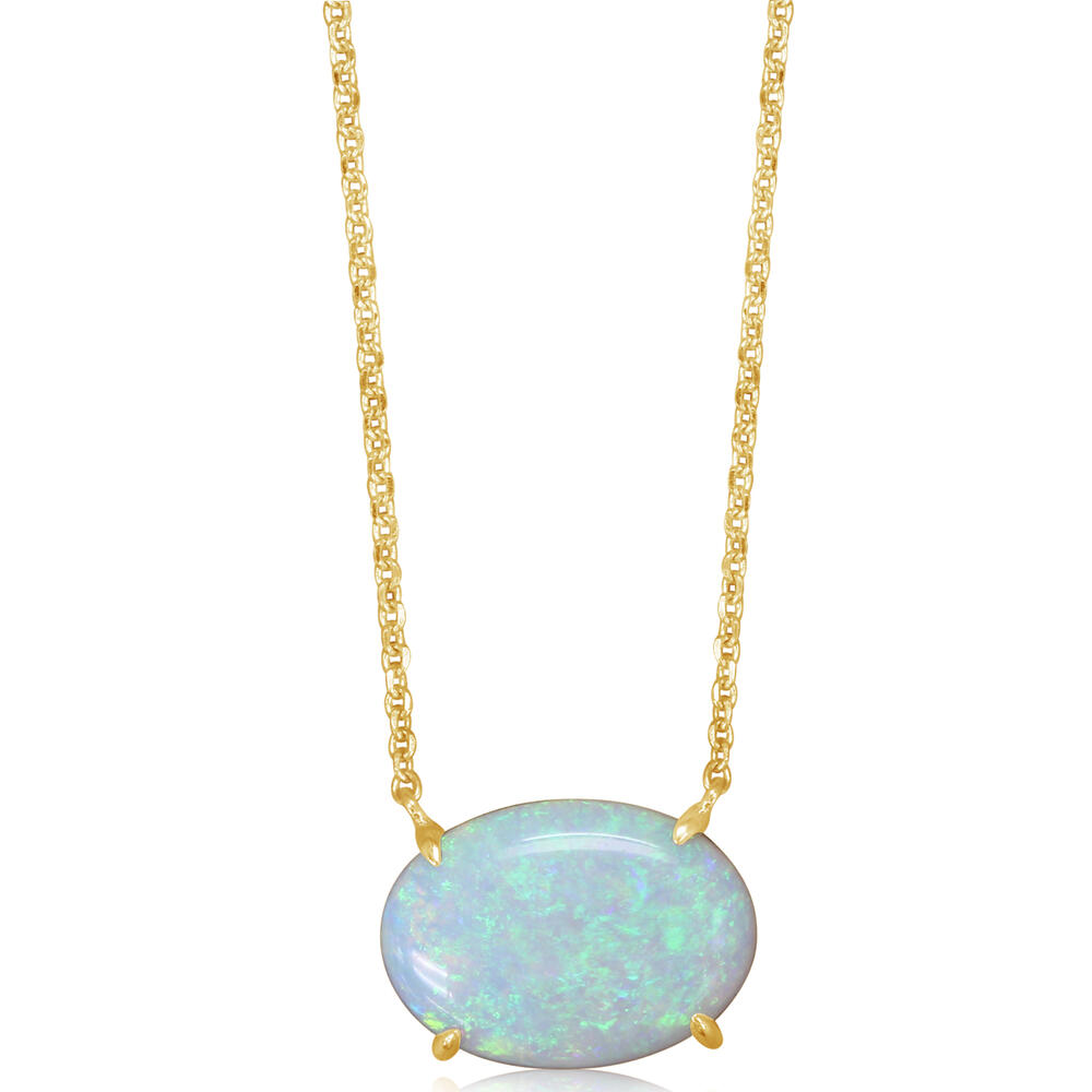 14K Yellow Gold Australian Opal Neckpiece
