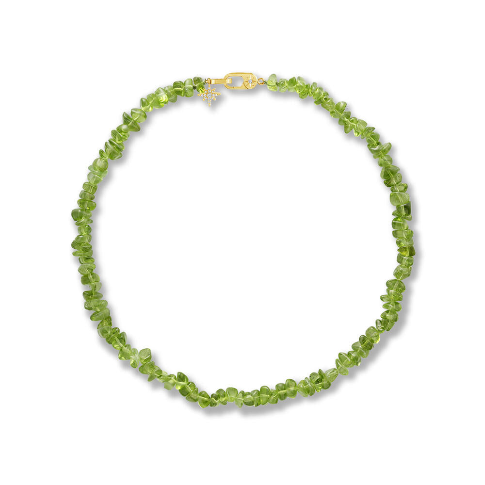 14K Yellow Gold Peridot/Diamond Neckpiece