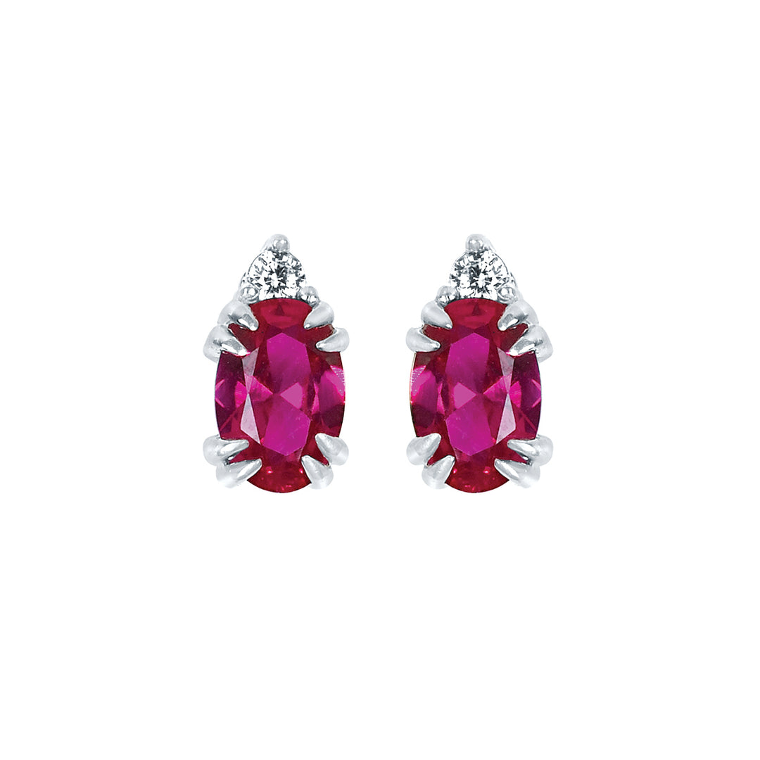 10KT.04CT(2)DIA 6X4OV CREATED RUBY EARS