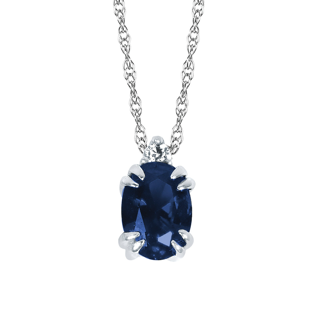 10KT .02CT (1)DIA/7X5 OV CREATED SAPH PEND