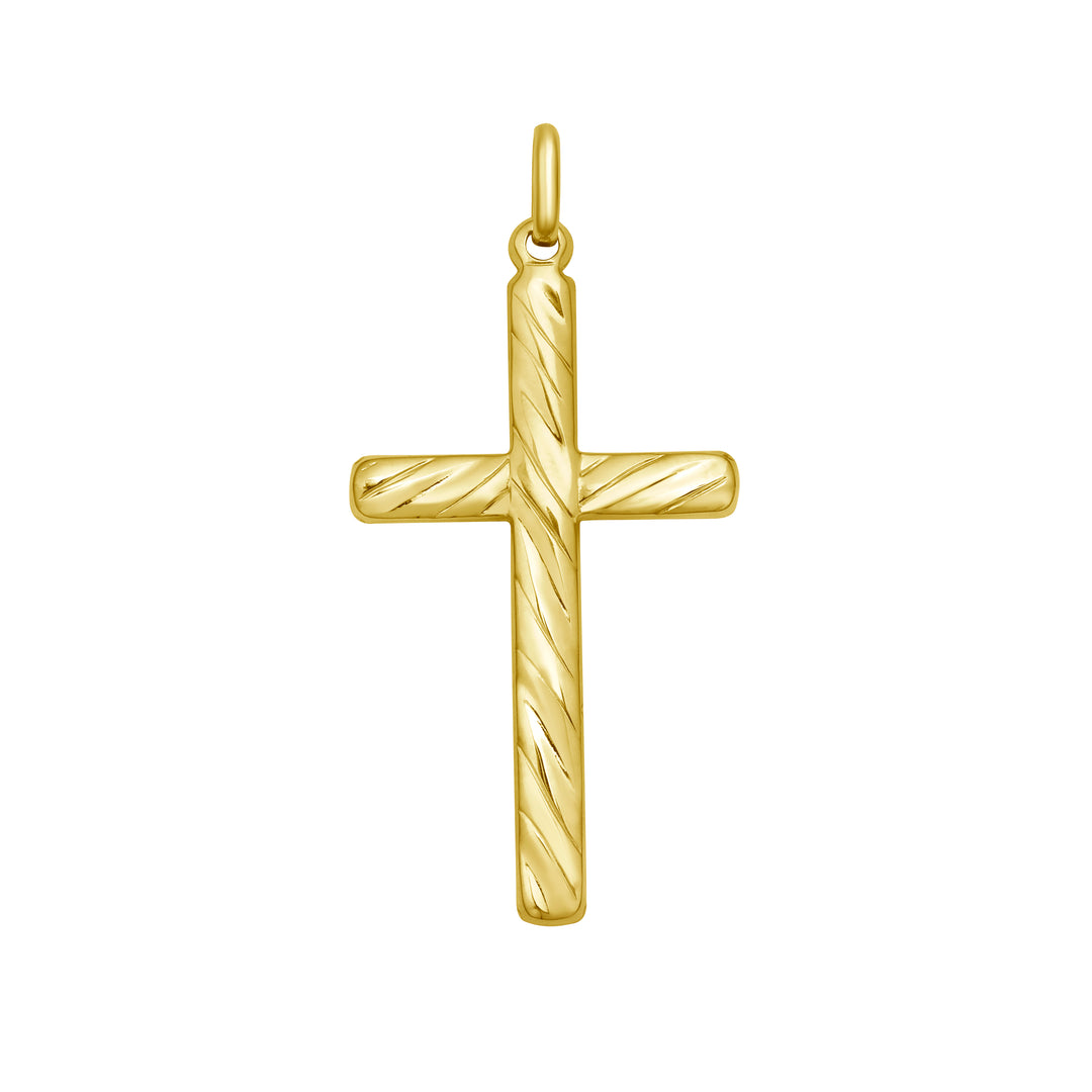 14K Swirl Cross Pendant