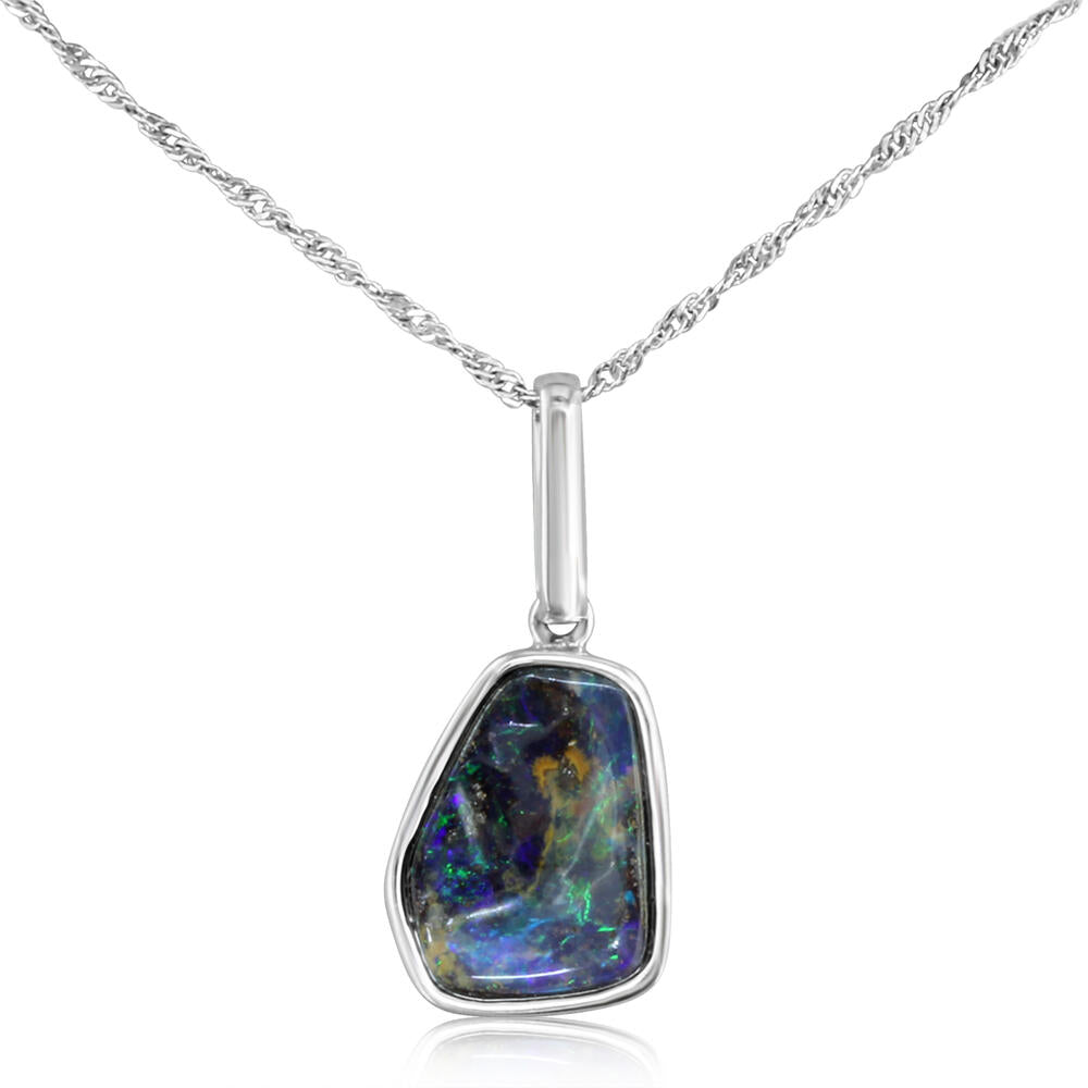 Sterling Silver Australian Boulder Opal Pendant