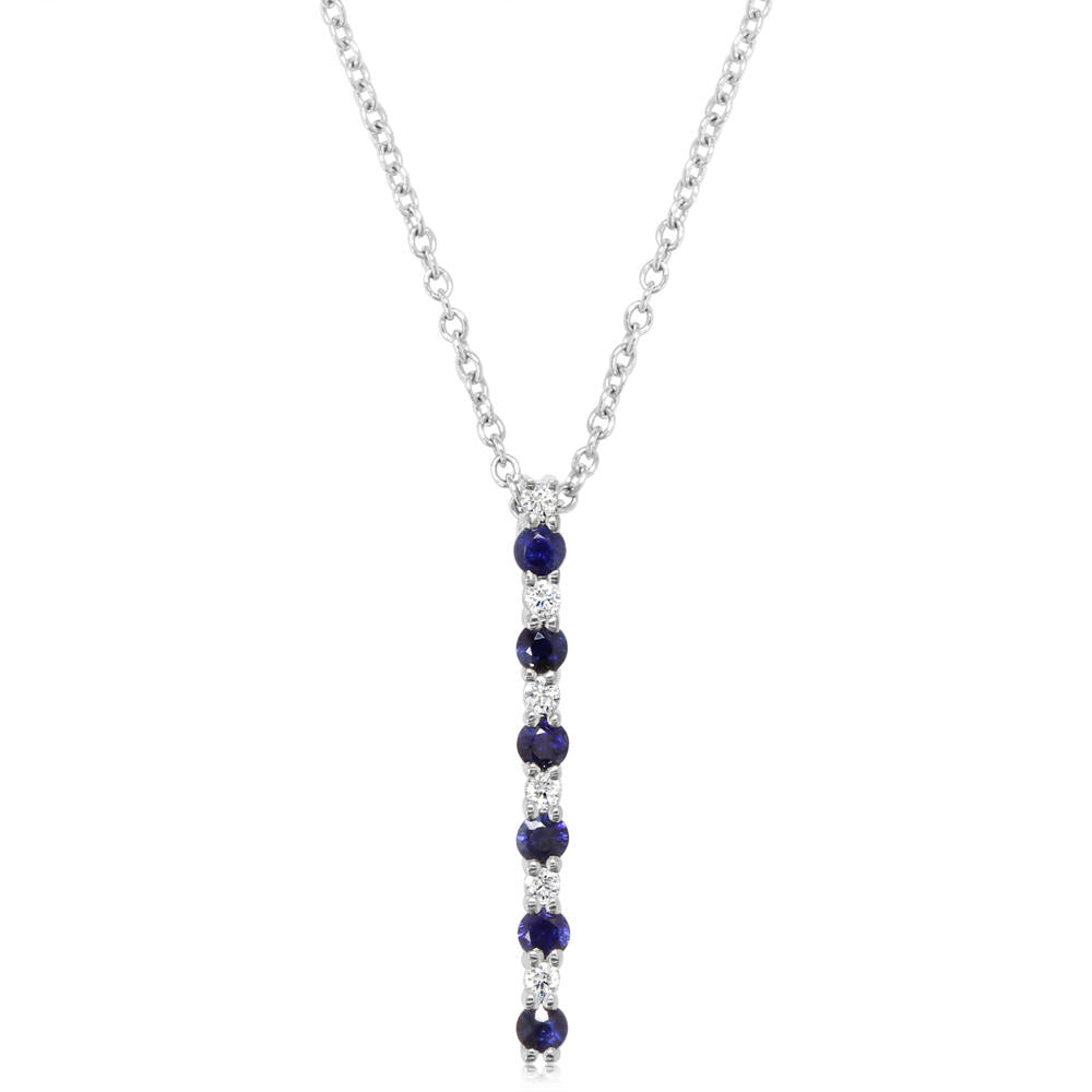 14K White Gold Sapphire/Diamond Pendant