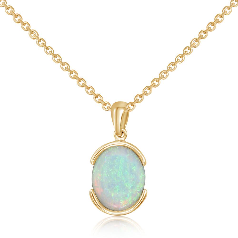 14K Yellow Gold Australian Opal Pendant