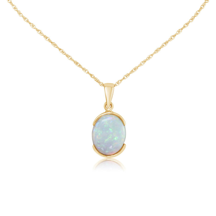 14K Yellow Gold Australian Opal Pendant