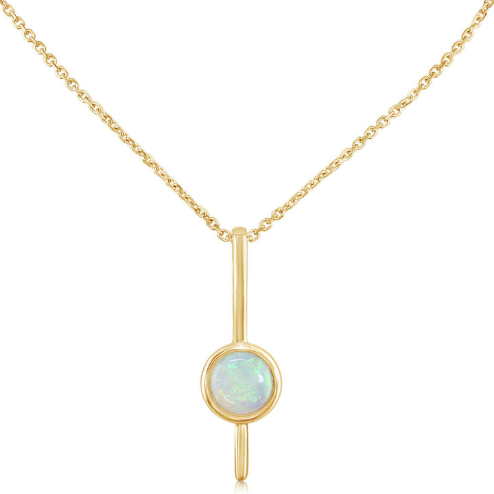 14K Yellow Gold Australian Opal Pendant
