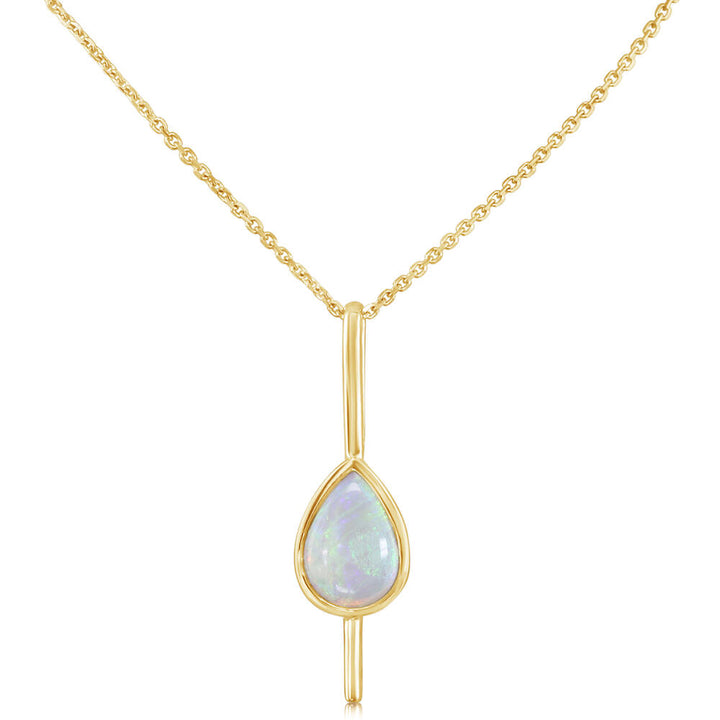 14K Yellow Gold Australian Opal Pendant