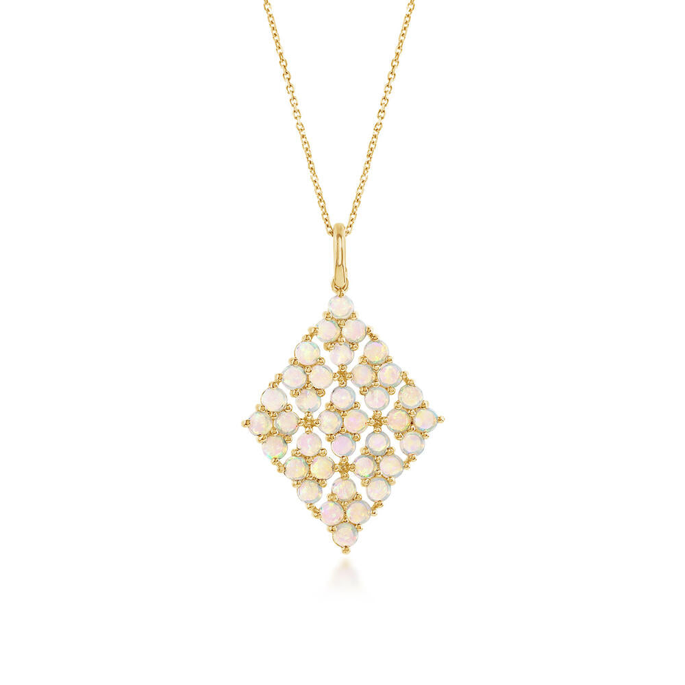 14K Yellow Gold Australian Opal Pendant