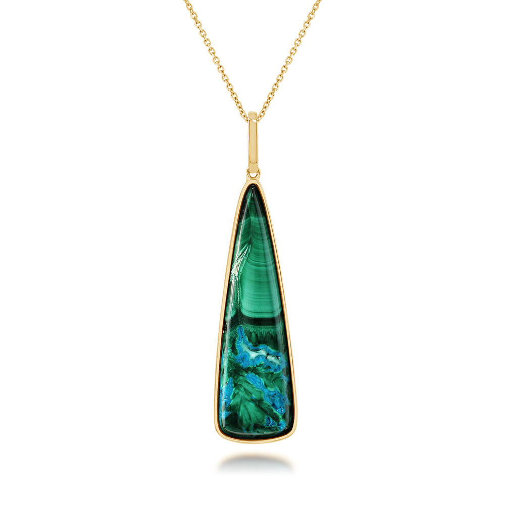 14K Yellow Gold Malachite Pendant