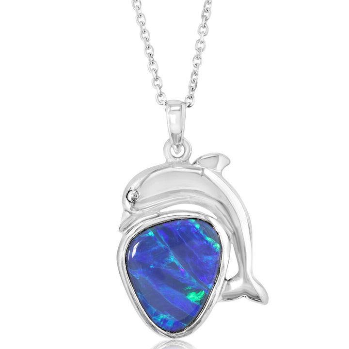 Sterling Silver Australian Opal Doublet Pendant