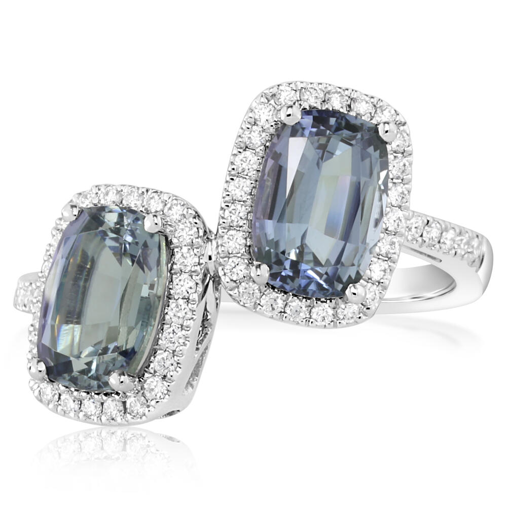 Platinum Peacock Tanzanite/Diamond Ring