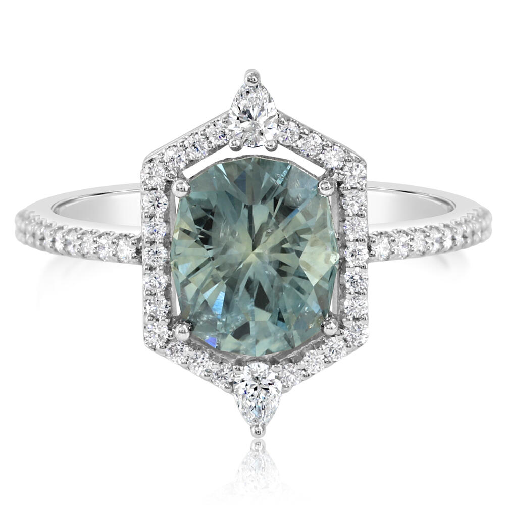Platinum Montana Sapphire/Diamond Ring