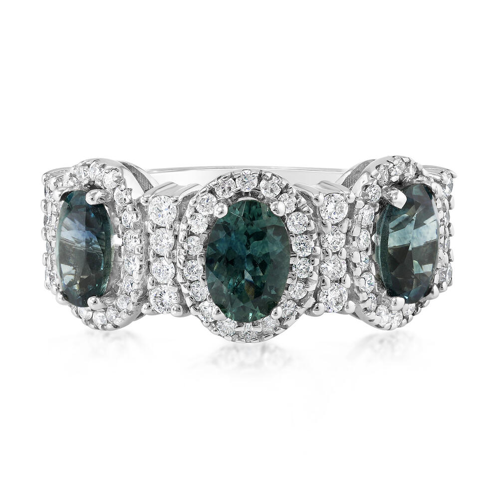 14K White Gold Montana Sapphire Ring