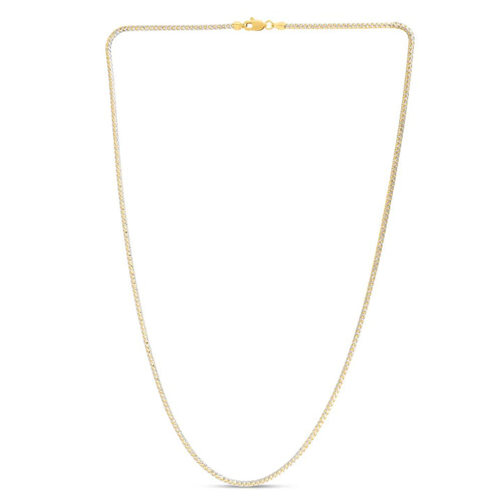 14K 2.3mm Round Pave Franco Chain