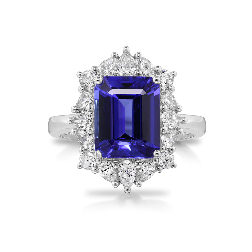 Platinum Tanzanite/Diamond Ring