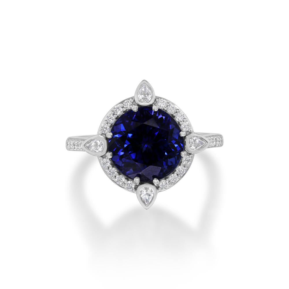 Platinum Tanzanite/Diamond Ring