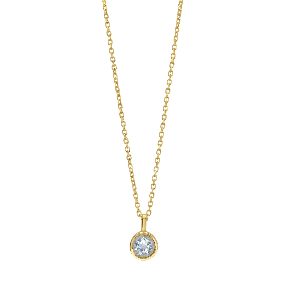 14K Aquamarine Birthstone Pendant