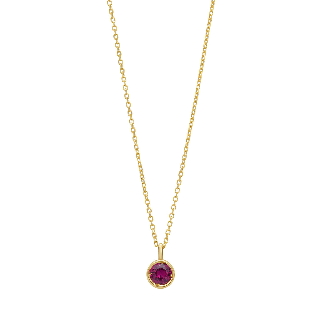 14K Created Ruby Birthstone Pendant